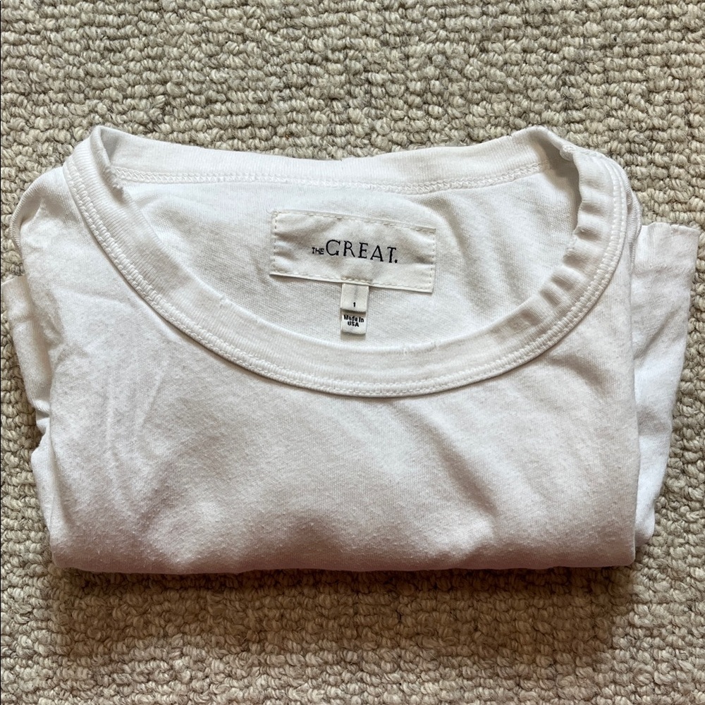 THE GREAT. Crisp White Short Sleeve Tee